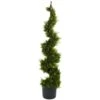 4 Ft. Artificial Green Cypress Spirial Silk Tree 1 4 Ft. Artificial Green Cypress Spirial Silk Tree -AFLORAL ONLINE STORE nearly natural artificial topiaries 5324 64 1000