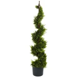 4 Ft. Artificial Green Cypress Spirial Silk Tree