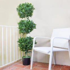 5 Ft. Artificial UV Resistant Indoor/Outdoor Triple Bay Leaf Topiary -AFLORAL ONLINE STORE nearly natural artificial topiaries 5381 44 1000