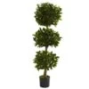 5 Ft. Artificial UV Resistant Indoor/Outdoor Triple Bay Leaf Topiary -AFLORAL ONLINE STORE nearly natural artificial topiaries 5381 64 1000