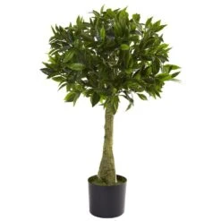 3 Ft. Artificial UV Resistant Indoor/Outdoor Bay Leaf Topiary