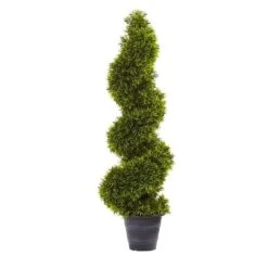 3 Ft. Artificial Grass Spiral Topiary With Deco Planter