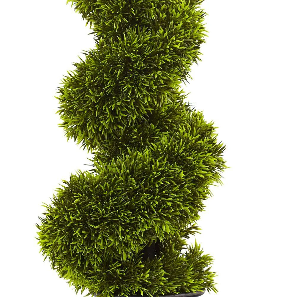 3 Ft. Artificial Grass Spiral Topiary With Deco Planter 4 3 Ft. Artificial Grass Spiral Topiary With Deco Planter - Image 2