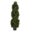 Double Pond Cypress Artificial Spiral Topiary UV Resistant With 1036 Leaves (Indoor/Outdoor) -AFLORAL ONLINE STORE nearly natural artificial topiaries 5482 64 1000
