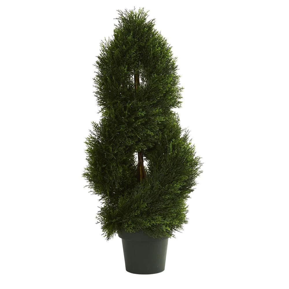 UV Resistant Indoor/Outdoor Double Pond Cypress Spiral Artificial Topiary Tree 3 UV Resistant Indoor/Outdoor Double Pond Cypress Spiral Artificial Topiary Tree