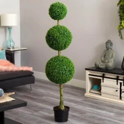 5.5 Ft. UV Resistant Indoor/Outdoor Triple Ball Boxwood Artificial Topiary Tree 11 5.5 Ft. UV Resistant Indoor/Outdoor Triple Ball Boxwood Artificial Topiary Tree -AFLORAL ONLINE STORE nearly natural artificial topiaries 5518 31 1000