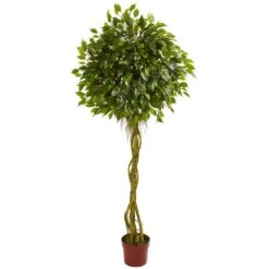 6 Ft. UV Resistant Indoor/Outdoor Ficus Artificial Topiary Tree