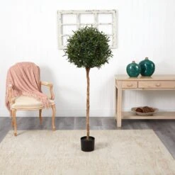 Indoor 5 Ft. Olive Topiary Artificial Tree -AFLORAL ONLINE STORE nearly natural artificial topiaries 5563 4f 1000