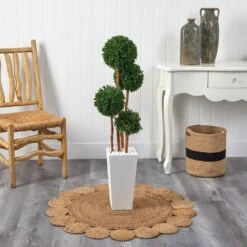 4 In. UV Resistant Indoor/Outdoor Boxwood Artificial Topiary Tree In Planter -AFLORAL ONLINE STORE nearly natural artificial topiaries 5872 31 1000