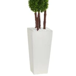 4 In. UV Resistant Indoor/Outdoor Boxwood Artificial Topiary Tree In Planter -AFLORAL ONLINE STORE nearly natural artificial topiaries 5872 4f 1000