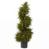 43 In. Artificial Cedar Spiral Topiary With Lights
