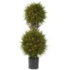 40 In. Artificial Cedar Double Ball Topiary With Lights -AFLORAL ONLINE STORE nearly natural artificial topiaries 5916 64 1000