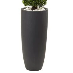 50 In. Artificial Boxwood Topiary With Gray Cylindrical Planter UV Resistant (Indoor/Outdoor) -AFLORAL ONLINE STORE nearly natural artificial topiaries 5961 4f 1000