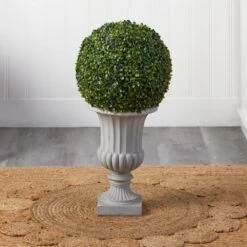 2.5 Ft. Artificial Boxwood Topiary With Urn (Indoor/Outdoor) -AFLORAL ONLINE STORE nearly natural artificial topiaries 5965 31 1000