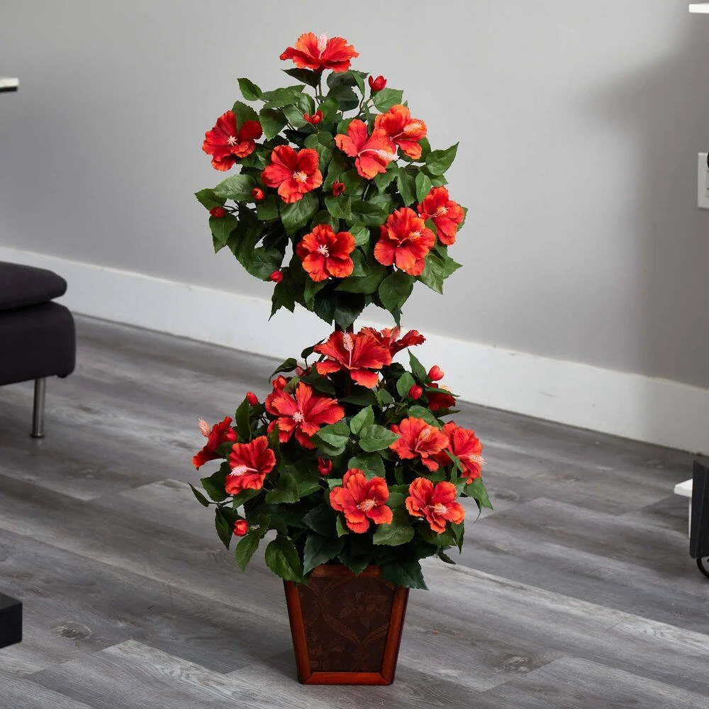 39 In. Artificial Hibiscus Topiary 7 39 In. Artificial Hibiscus Topiary - Image 6