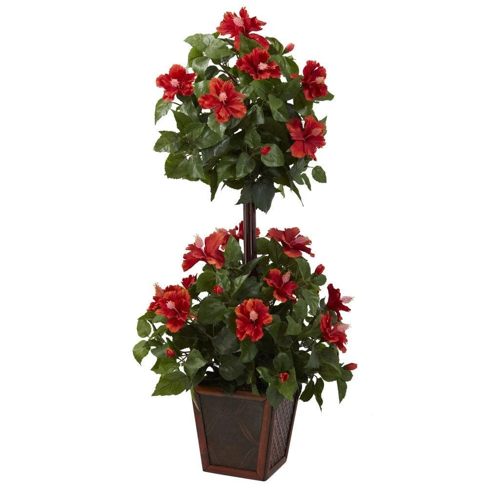 39 In. Artificial Hibiscus Topiary 2 39 In. Artificial Hibiscus Topiary