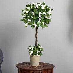 3 Ft. Artificial Stephanotis Topiary With Planter -AFLORAL ONLINE STORE nearly natural artificial topiaries 6820 31 1000