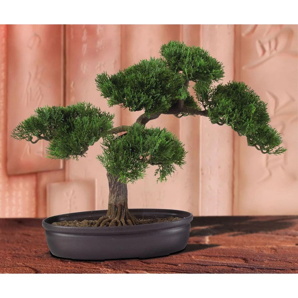 16 In. Artificial Cedar Bonsai Silk Plant 4 16 In. Artificial Cedar Bonsai Silk Plant - Image 2