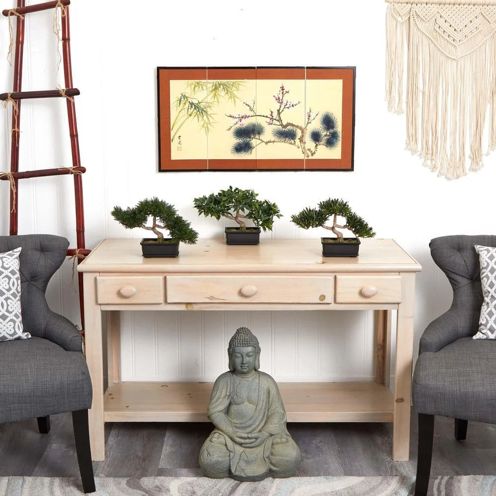 12 In. Artificial Bonsai Silk Plant Collection (Set Of 3) 5 12 In. Artificial Bonsai Silk Plant Collection (Set Of 3) - Image 3