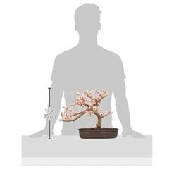 15 In. H Pink Artificial Cherry Blossom Bonsai Silk Tree -AFLORAL ONLINE STORE nearly natural artificial trees 4764 1f 1000