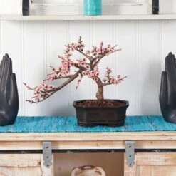15 In. H Pink Artificial Cherry Blossom Bonsai Silk Tree -AFLORAL ONLINE STORE nearly natural artificial trees 4764 31 1000