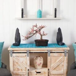 15 In. H Pink Artificial Cherry Blossom Bonsai Silk Tree -AFLORAL ONLINE STORE nearly natural artificial trees 4764 44 1000