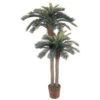 6 Ft. Artificial And 4 Ft. Artificial Sago Palm Double Potted Silk Tree -AFLORAL ONLINE STORE nearly natural artificial trees 5033 64 1000