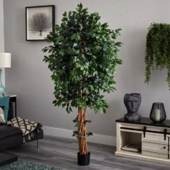 6 Ft. Artificial Multi-Trunk Silk Ficus Tree -AFLORAL ONLINE STORE nearly natural artificial trees 5216 fa 1000