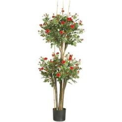 5 Ft. Artificial Mini Rose Silk Tree
