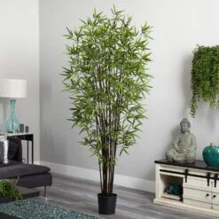 6.5 Ft. Artificial Black Bamboo Silk Tree -AFLORAL ONLINE STORE nearly natural artificial trees 5277 4f 1000