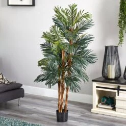 5 Ft. Indoor Robellini Palm Artificial Silk Tree -AFLORAL ONLINE STORE nearly natural artificial trees 5283 44 1000