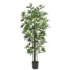 6 Ft. Artificial Bamboo Silk Tree (Green Trunks)