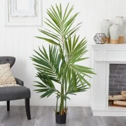 5 Ft. Artificial Green Kentia Palm Silk Tree -AFLORAL ONLINE STORE nearly natural artificial trees 5307 31 1000