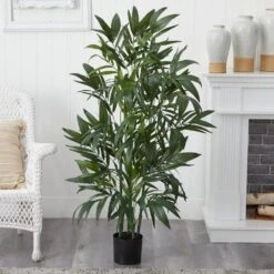4 Ft. Artificial Green Bamboo Palm Silk Tree -AFLORAL ONLINE STORE nearly natural artificial trees 5327 31 1000