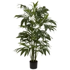 4 Ft. Artificial Green Bamboo Palm Silk Tree