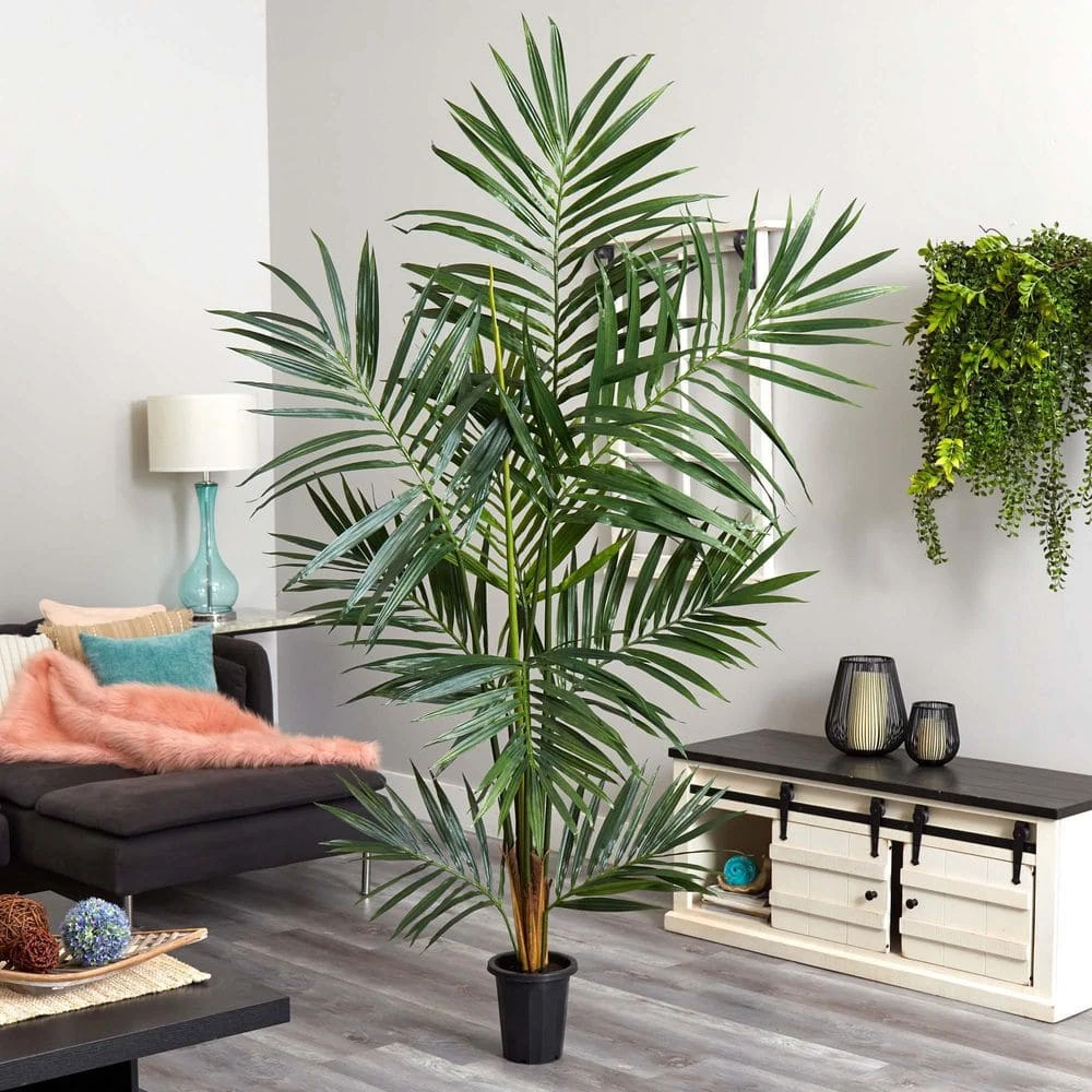 6 Ft. Artificial Green Kenitia Palm Silk Tree 5 6 Ft. Artificial Green Kenitia Palm Silk Tree - Image 3