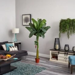 Real Touch 6 Ft. Artificial Green Banana Silk Tree 10 Real Touch 6 Ft. Artificial Green Banana Silk Tree -AFLORAL ONLINE STORE nearly natural artificial trees 5338 1f 1000