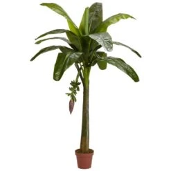 Real Touch 6 Ft. Artificial Green Banana Silk Tree