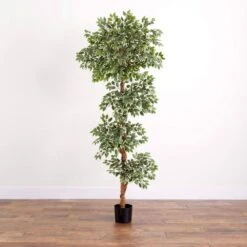 6 Ft. Artificial Variegated Ficus Tree -AFLORAL ONLINE STORE nearly natural artificial trees 5345 31 1000