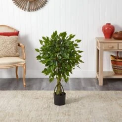3 Ft. Artificial UV Resistant Indoor/Outdoor Ficus Tree -AFLORAL ONLINE STORE nearly natural artificial trees 5383 1f 1000