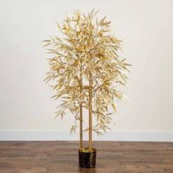 5 Ft. Artificial Golden Bamboo Tree With 880 Leaves -AFLORAL ONLINE STORE nearly natural artificial trees 5395 1f 1000