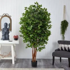 6.5 Ft. Artificial Deluxe Ficus Tree -AFLORAL ONLINE STORE nearly natural artificial trees 5402 31 1000
