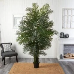 7.5 Ft. Artificial Areca Palm Tree UV Resistant (Indoor/Outdoor) -AFLORAL ONLINE STORE nearly natural artificial trees 5435 4f 1000