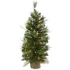 3 Ft. Artificial Christmas Tree With Clear Lights Berries And Burlap Bag -AFLORAL ONLINE STORE nearly natural artificial trees 5442 64 1000