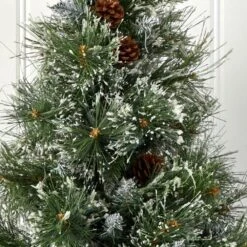 3 Ft. Artificial Christmas Tree With Clear Lights, Frosted Tips, Pine Cones And Burlap Bag 10 3 Ft. Artificial Christmas Tree With Clear Lights, Frosted Tips, Pine Cones And Burlap Bag -AFLORAL ONLINE STORE nearly natural artificial trees 5444 1f 1000