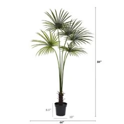 7 Ft. Artificial UV Resistant Indoor/Outdoor Fan Palm Tree -AFLORAL ONLINE STORE nearly natural artificial trees 5447 1f 1000