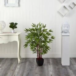 4 Ft. Artificial Bamboo Silk Tree With Planter 9 4 Ft. Artificial Bamboo Silk Tree With Planter -AFLORAL ONLINE STORE nearly natural artificial trees 5457 31 1000