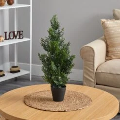 Indoor And Outdoor 2 Ft. Artificial Mini Cedar Pine Tree -AFLORAL ONLINE STORE nearly natural artificial trees 5469 4f 1000