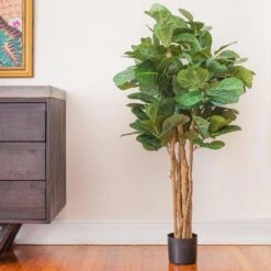 4 In. Fiddle Leaf Fig Artificial Tree -AFLORAL ONLINE STORE nearly natural artificial trees 5490 4f 1000
