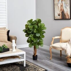 4 In. Fiddle Leaf Fig Artificial Tree -AFLORAL ONLINE STORE nearly natural artificial trees 5490 76 1000